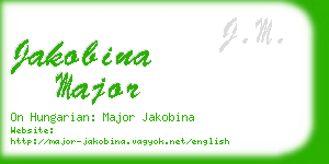 jakobina major business card